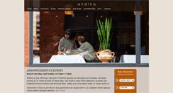 Desktop Screenshot of andinarestaurant.com
